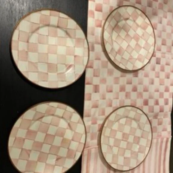 Mackenzie-Childs Rosy Check Set - Picture 2 of 6